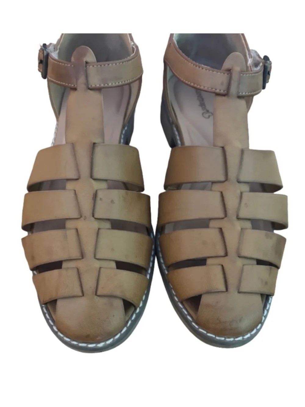 Baretraps Ersula fisherman sandals brwn vegan lthr WM 8 beach grandpa